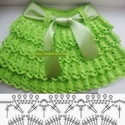 Идеи для вязания лёгоньких нарядных детских юбочек
