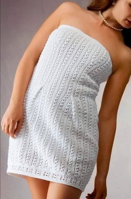 Красивое вязаное платье