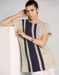 Кремовая туника с синими полосами