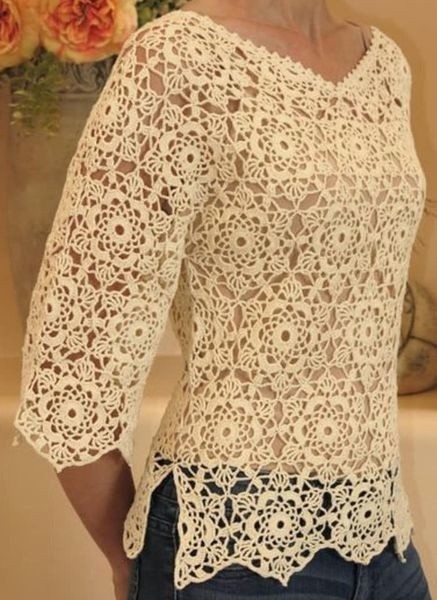 Мотив для ажурной кофточки крючком Мотив для ажурной кофточки крючком