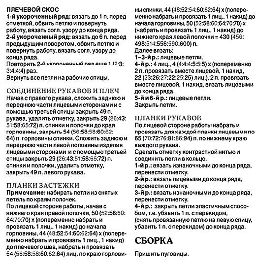 Жакет спицами. Схема узора и описание Жакет спицами. Схема узора и описание