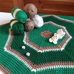 Зеленый коврик крючком