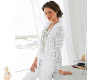 Вязaнaя двойкa из топa и жaкeтa