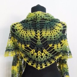 Ажурная шаль спицами