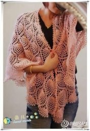 Шаль крючком для любителей ананасовых узоров