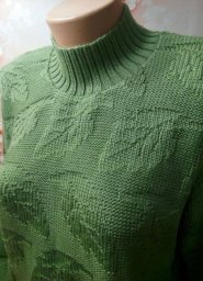 Вязание мечты: Свитер с теневым узором из листьев