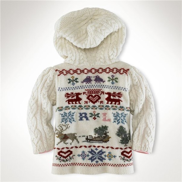 Симпатичные узоры для детского пуловера