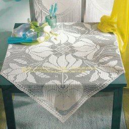 Скатерть в технике филейного вязания