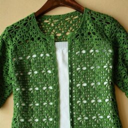 Зеленый жакет крючком