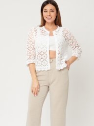 Летний кардиган с узором "имитация вязания крючком"