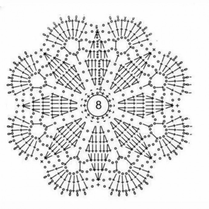 Схема для маленькой салфетки крючком