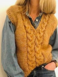 Рыжий жилет с косами