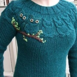 Схема  узора "Коса-сова", вяжем спицами