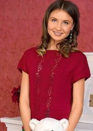 Симпатичный пуловер спицами