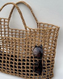 Идея сумки из крученой рафии! Примерная схема для вязания