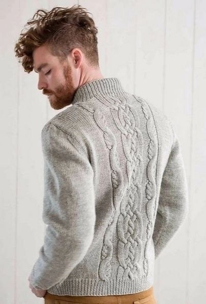 Вяжем мужчинам: Sandy Neck Pullover by Moira Engel