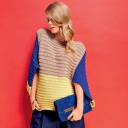 Вяжем тунику из разноцветных прямоугольников