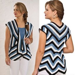 Γeoметpичecкий жилет крючком