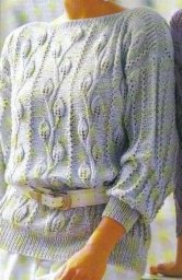 Весеннее настроение – узор "веточка" для женских пуловеров