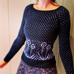 "Одуванчики" - жаккардовый узор спицами