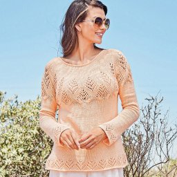 Джемпер спицами с круглой кокеткой