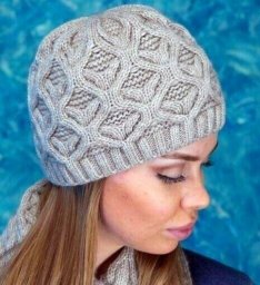 Узор из аранов для шапки, связанной спицами