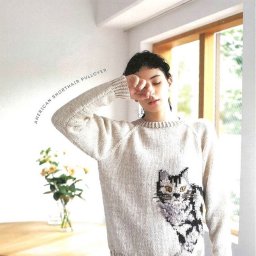 Джемпер с очаровательным котом, вяжем спицами