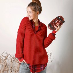 Фактурный пуловер спицами