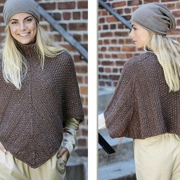 Интересное пончо кофейного цвета
