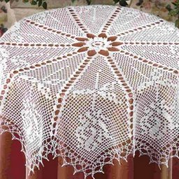 Круглая скатерть крючком - украшение для дома