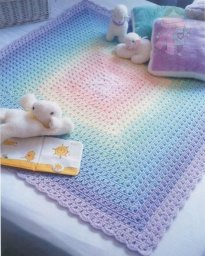 Нежный плед крючком