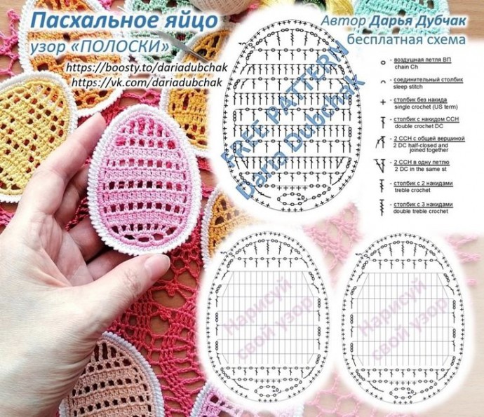 Пасхальное яйцо. Вязание крючком. Пасхальное яйцо. Вязание крючком.