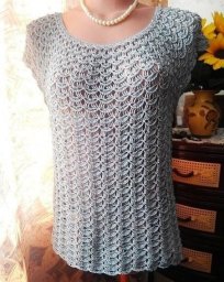 Красивый узор крючком для нарядного пуловера