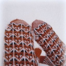 Варежки с лисичками, вяжем спицами