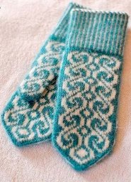 5 орнаментов для варежек жаккардом (схемы)