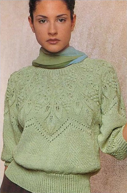 Стильный узорчатый пуловер