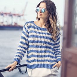 Джемпер в полоску, вяжем спицами