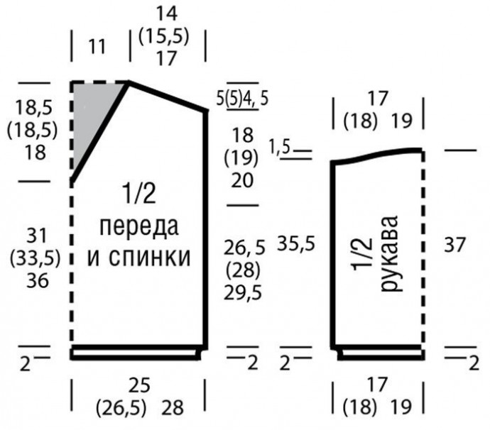 Свитер с косами