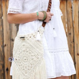 Вязаная бохо-сумочка