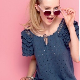 Топ с ажурными рукавами