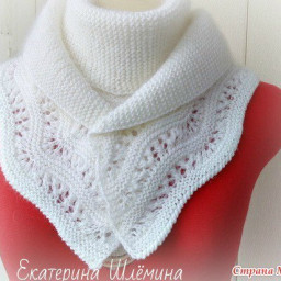 Белый шарф с каймой