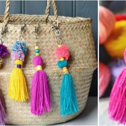 Стильный брелок из пряжи за 15 минут