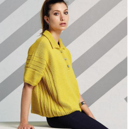 Пуловер-поло спицами