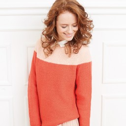 Двухцветный джемпер с кокеткой