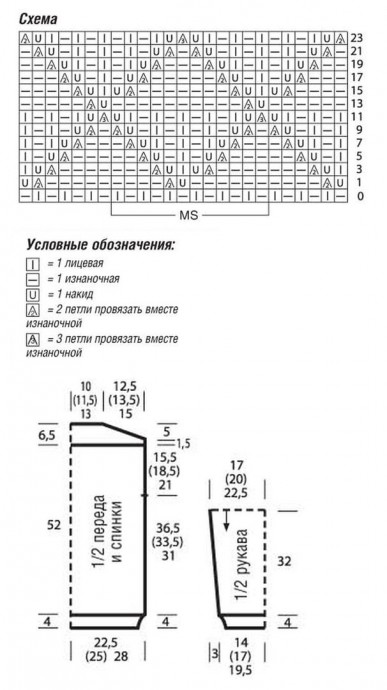 Ажурный пуловер с узором из ромбов