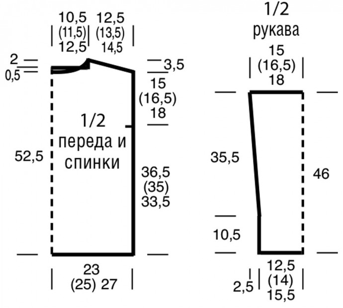 Вяжем красивый джемпер с ребристым узором