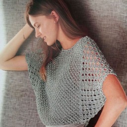 Укороченный ажурный пуловер