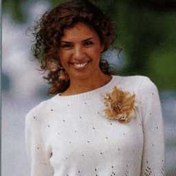 Пуловер с укороченными рукавами