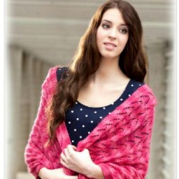 Красивый розовый палантин спицами