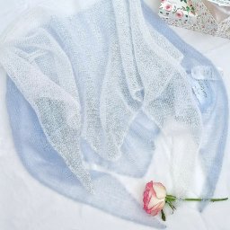 Воздушный платок спицами из мохера